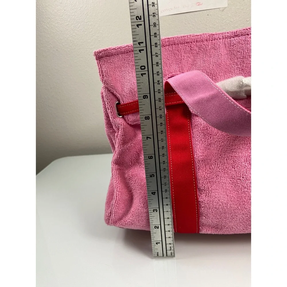 Sunwin Boatkin Style Women Large Pink Red Terry Cloth/Canvas Tote Bag NWOT Beach